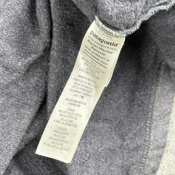 Patagonia Hoodie Men 3XL Gray Sweatshirt Pullover Wildrise Text Logo Recycled - Picture 7 of 10